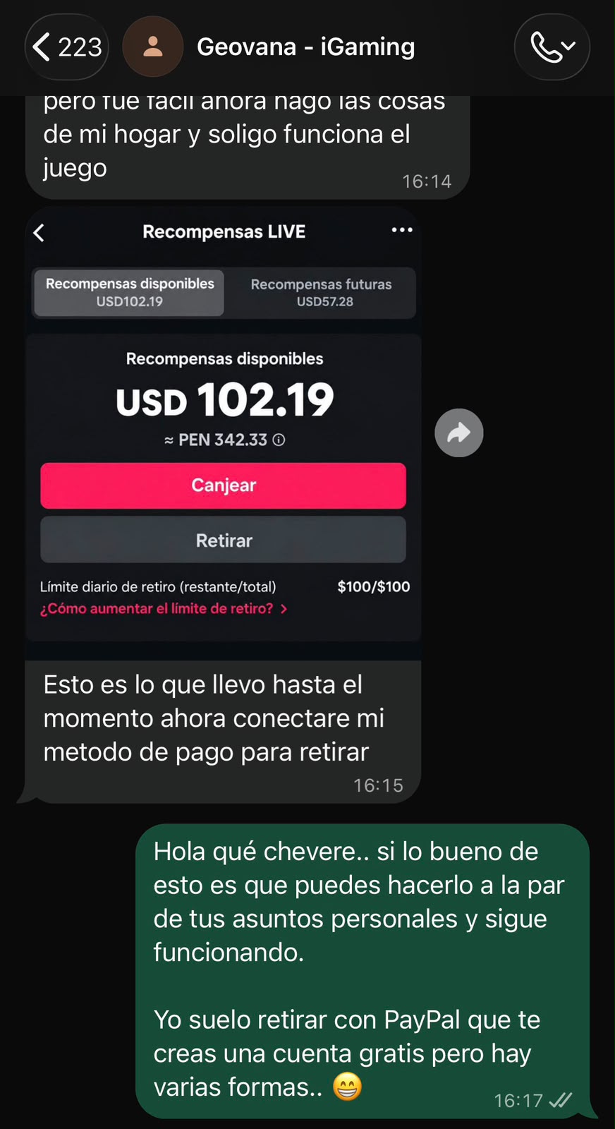 Testimonio de Geovana